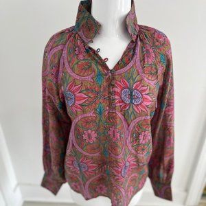 Oliphant size xsmall brown and pink fun color long sleeve top
